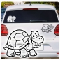 Preview: lustige grinsende Schildkröte Autoaufkleber Turtle Sticker Aufkleber A4280